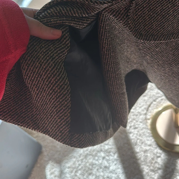 Vertigo Paris Large Long Peacoat NWT Tan/Black Combo Warm Fall/Winter Coat - Picture 6 of 8